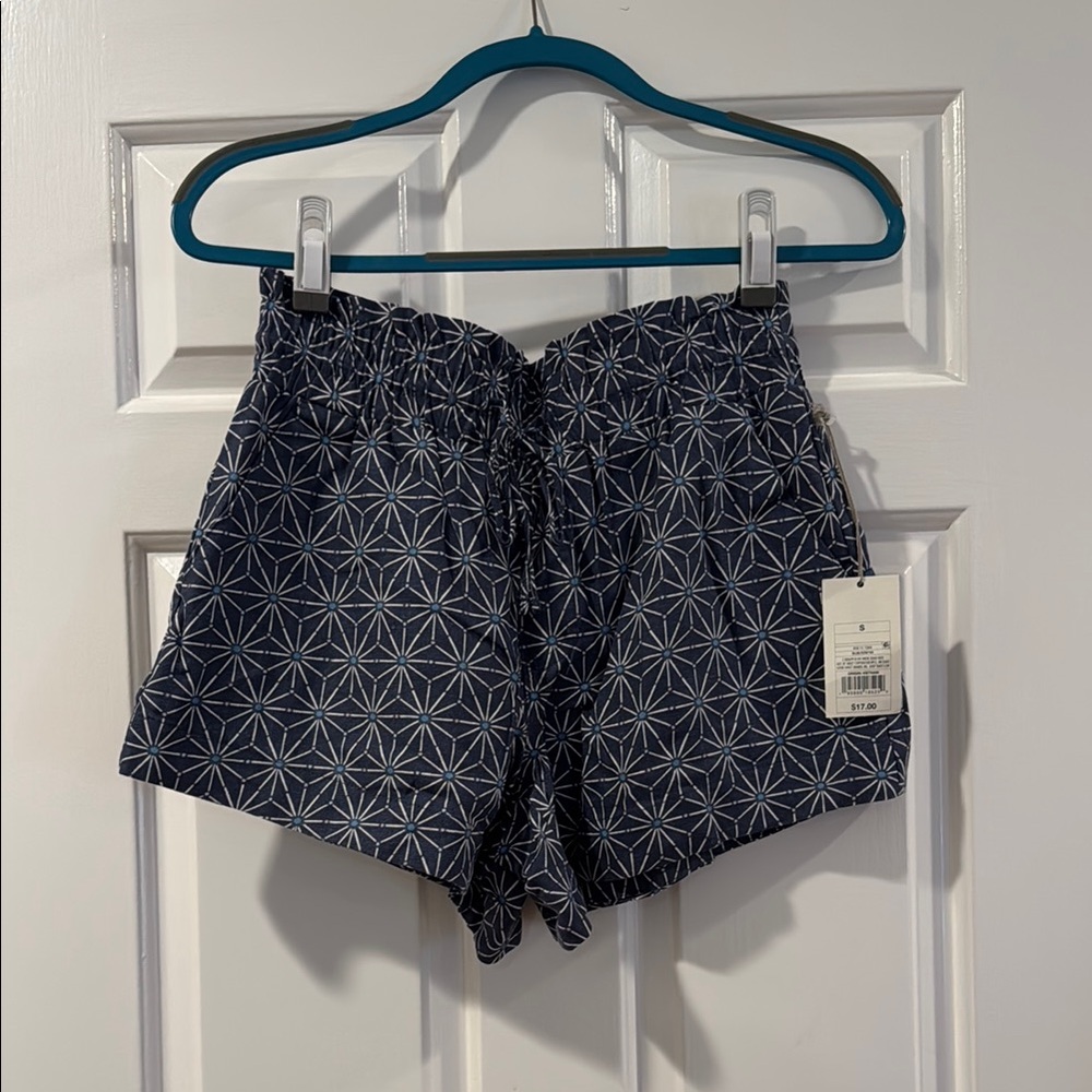 Navy Geometric Women's Shorts